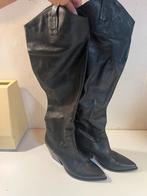 Elena Lachi mt 39 lange overknee zwarte leren laarzen., Kleding | Dames, Schoenen, Hoge laarzen, Zwart, Ophalen of Verzenden, Zo goed als nieuw