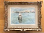 Geo Henrotte - Mediterraans Haven Gezicht - Aquarel, Ophalen of Verzenden