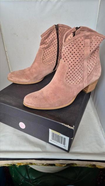 Manfield poeder roze suede leren laarzen mt 41 mooie staat  beschikbaar voor biedingen