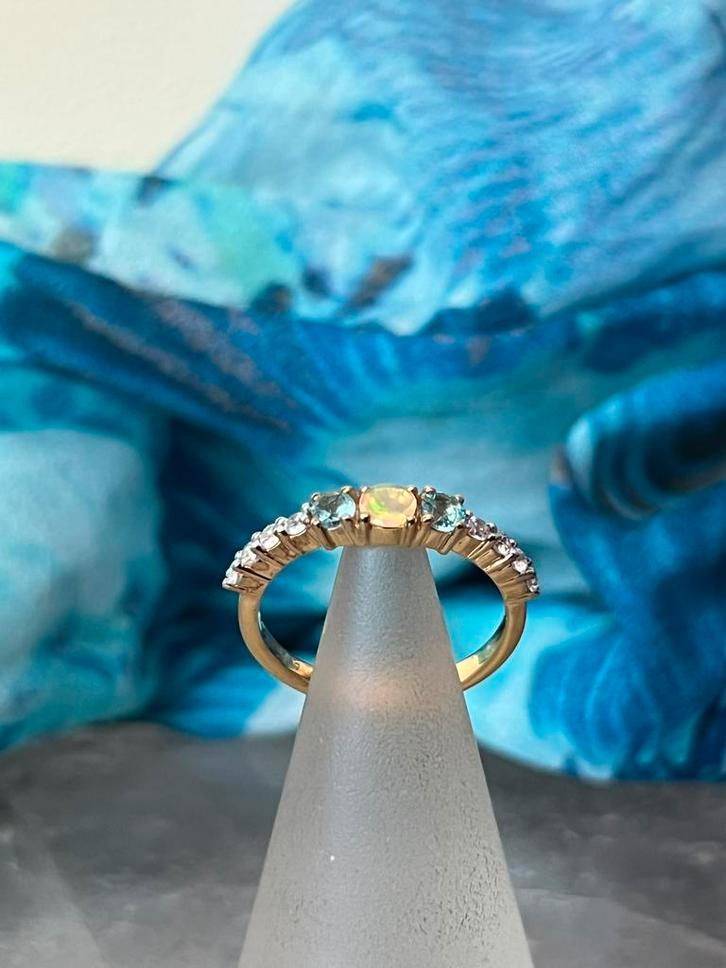 Toermalijn paraiba edelopaal opaal beschermt uniek zeldzaam, Sieraden, Tassen en Uiterlijk, Ringen, Nieuw, Dame of Heer, 17 tot 18