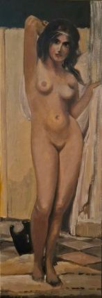 Olieverf schilderij op paneel, Antiek en Kunst, Kunst | Schilderijen | Klassiek, Ophalen of Verzenden