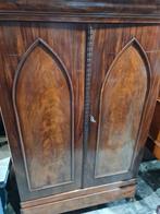 Antieke Mahoniehouten Kast licht fineer lade en planken, Antiek en Kunst, Antiek | Meubels | Kasten, Ophalen