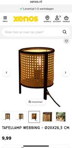 Gezocht - xenos tafellamp rotan webbing, Huis en Inrichting, Lampen | Tafellampen, Ophalen of Verzenden, Gebruikt, Minder dan 50 cm