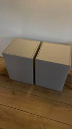 2 grijze serta nachtkastjes met glazen plaat, Huis en Inrichting, Ophalen, Minder dan 45 cm, 55 tot 70 cm, Glas