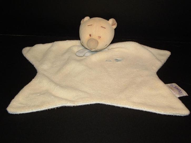 NOUKIES BEER KNUFFELDOEKJE ZACHTE BADSTOF ROOMWIT MET, Kinderen en Baby's, Speelgoed | Knuffels en Pluche, Nieuw, Overige typen