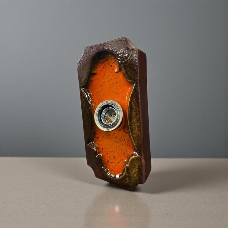 Vintage fat lava keramieken wandlamp / muurlamp, Antiek en Kunst, Antiek | Lampen, Ophalen