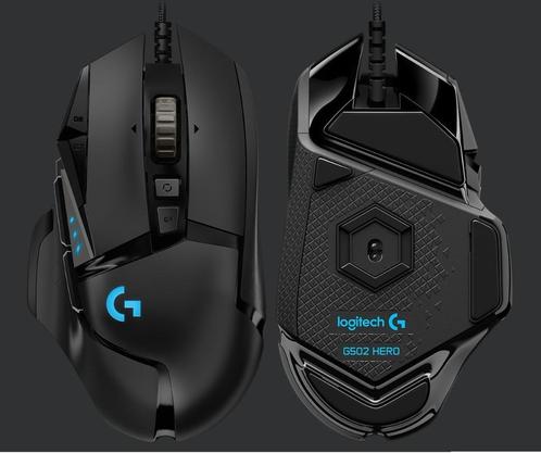 Logitech G502 HERO High Performance Gaming Muis, Computers en Software, Muizen, Zo goed als nieuw, Muis, Rechtshandig, Bedraad