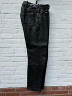 Zwarte leren broek Akito, maat 34, Ophalen of Verzenden, Zo goed als nieuw, Maat 46 (S) of kleiner, Zwart