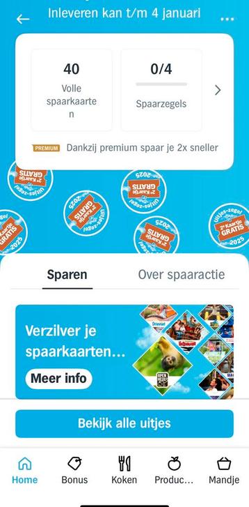 AH Uitjes Zegels / 40 volle spaarkaarten / digitaal beschikbaar voor biedingen