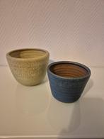 2 Vintage Mobach Bloempotten Handgemaakt, Gebruikt, Rond, Ophalen of Verzenden, Balkon