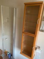 Badkamerkastje met glazen deuren (2x), Huis en Inrichting, Badkamer | Badkamermeubels, Ophalen, (Half)hoge kast, Minder dan 50 cm