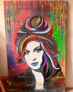 Schilderij Amy Winehouse met Kleurrijk Haar 175x114cm Hout, Ophalen