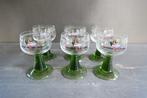 Vintage roemer wijnglazen om groene voet 6 x, Verzamelen, Glas en Borrelglaasjes, Verzenden, Zo goed als nieuw, Overige typen