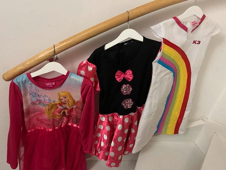 Verkleedjurkjes meisjes 3-6 jaar + accessoires, Kinderen en Baby's, Carnavalskleding en Verkleedspullen, Gebruikt, Meisje, 110 t/m 116