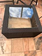 Tuin tafel wicker met glas atraciet, Ophalen of Verzenden