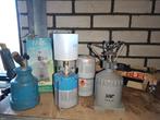Kampeerspullen, o.a. gasstel, kampeerlamp, navulling, Ophalen, Gebruikt