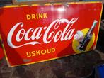 CocaCola emaillebord België gesigneerd, Ophalen, Reclamebord, Gebruikt, Coca cola