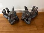 2 Papier-maché Engeltjes Grijs Papiermache, Ophalen of Verzenden
