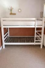 Wit houten stapelbed, Ophalen, 90 cm, Eenpersoons, Wit