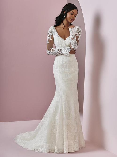 Kanten trouwjurk met lange mouwen maat 38/40, Kleding | Dames, Trouwkleding en Trouwaccessoires, Nieuw, Trouwjurk, Wit, Ophalen of Verzenden