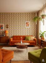 14278 bruin mokka creme vintage behang ruitpatroon swiet , Huis en Inrichting, Stoffering | Behang, Ophalen of Verzenden, 25 tot 50 m²