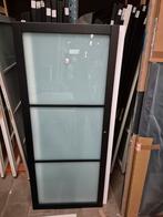 83x201,5cm Binnendeur opdek L Staallook zwart mat glas SL3, Ophalen, 80 tot 100 cm, ., Glas