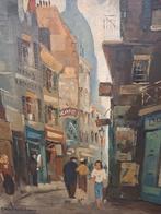 straatje Parijs door Max Moreau, Antiek en Kunst, Ophalen of Verzenden