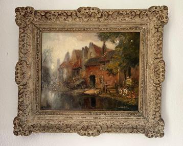 Alfred van Neste (1874-1969) - Roode gevel - Olieverf beschikbaar voor biedingen