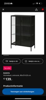 Ikea Rudsta vitrinekast, Huis en Inrichting, Kasten | Vitrinekasten, Ophalen of Verzenden, Zo goed als nieuw, 25 tot 50 cm