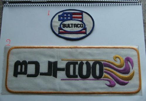 Bultaco vintage patch badge opnaai emblemen NOS trail, Verzamelen, Automerken, Motoren en Formule 1, Nieuw, Motoren, Ophalen of Verzenden