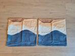 2x kussenhoezen 50x50 cm, Ophalen of Verzenden, Zo goed als nieuw, Blauw, Vierkant