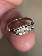 Antieke 14 karaat gouden ring met roosdiamanten, Ophalen of Verzenden, Goud, Ring