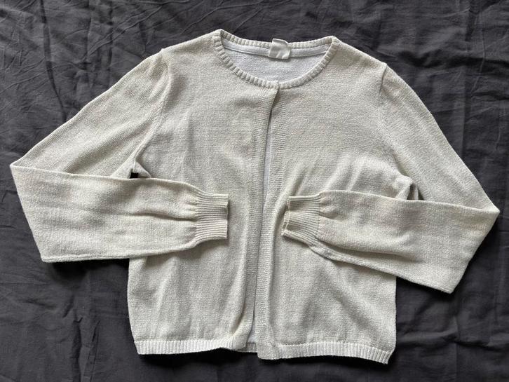 Wit/crème glittervest HEMA vest kerst maat 134/140 goudglans, Kinderen en Baby's, Kinderkleding | Maat 134, Zo goed als nieuw