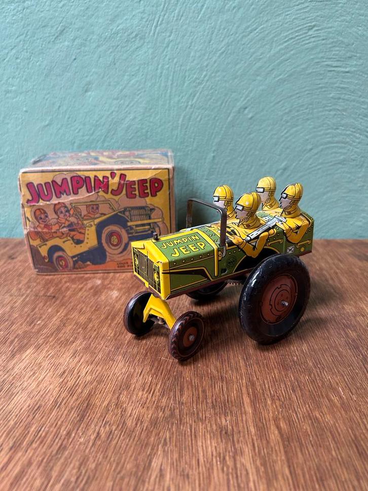 Marx Jumping Jeep jaren 30 met doos!, Antiek en Kunst, Antiek | Speelgoed, Ophalen of Verzenden