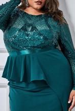 sale galajurk grote maat groen maat 50, 52, 54, Kleding | Dames, Gelegenheidskleding, Galajurk, Maat 46/48 (XL) of groter, Nieuw