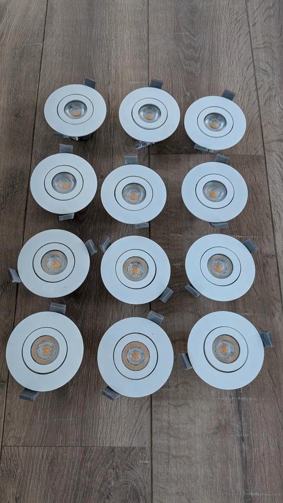 12 LED inbouwpots met geïntegreerde lichtbron (art. 507789), Huis en Inrichting, Lampen | Spots, Gebruikt, Plafondspot of Wandspot