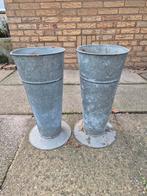 2 zinken vazen, Ophalen, Rond, Metaal, Minder dan 30 cm