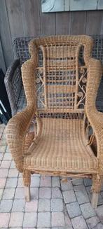 Mooie ouderwetse rieten schommelstoel, Ophalen of Verzenden, Rotan