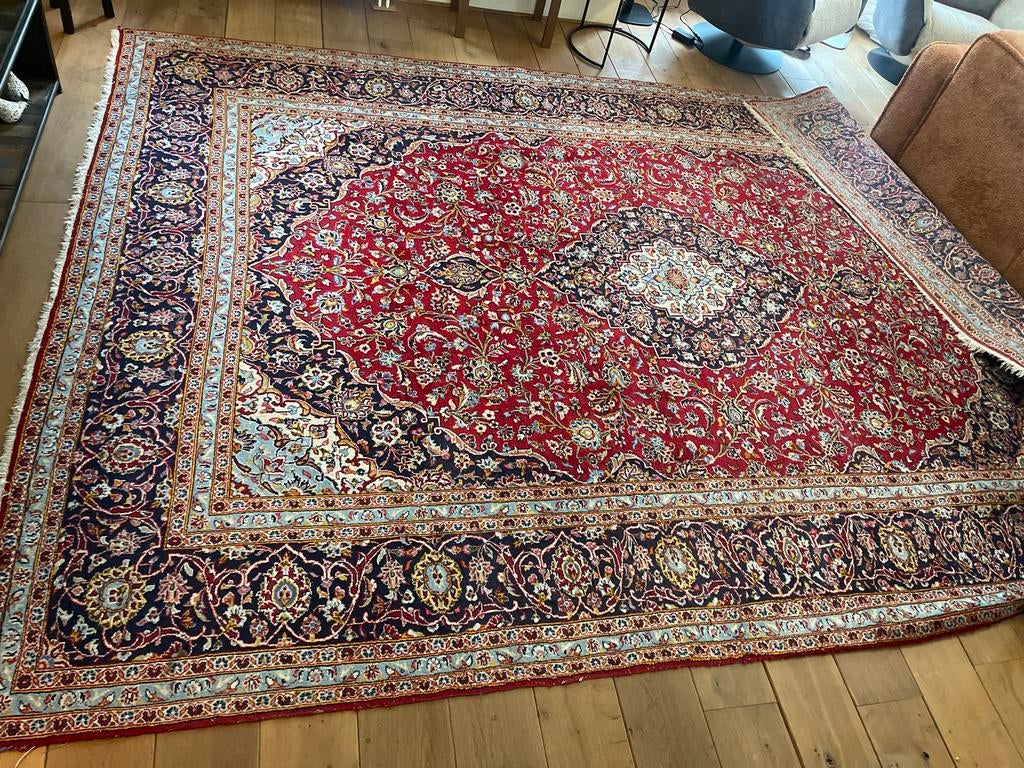 Orgineel kashan tapijt 290x390, Ophalen of Verzenden, Rechthoekig, 200 cm of meer