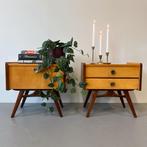 - Set van 2 vintage nachtkastjes -, Gebruikt, ., Ophalen of Verzenden, .