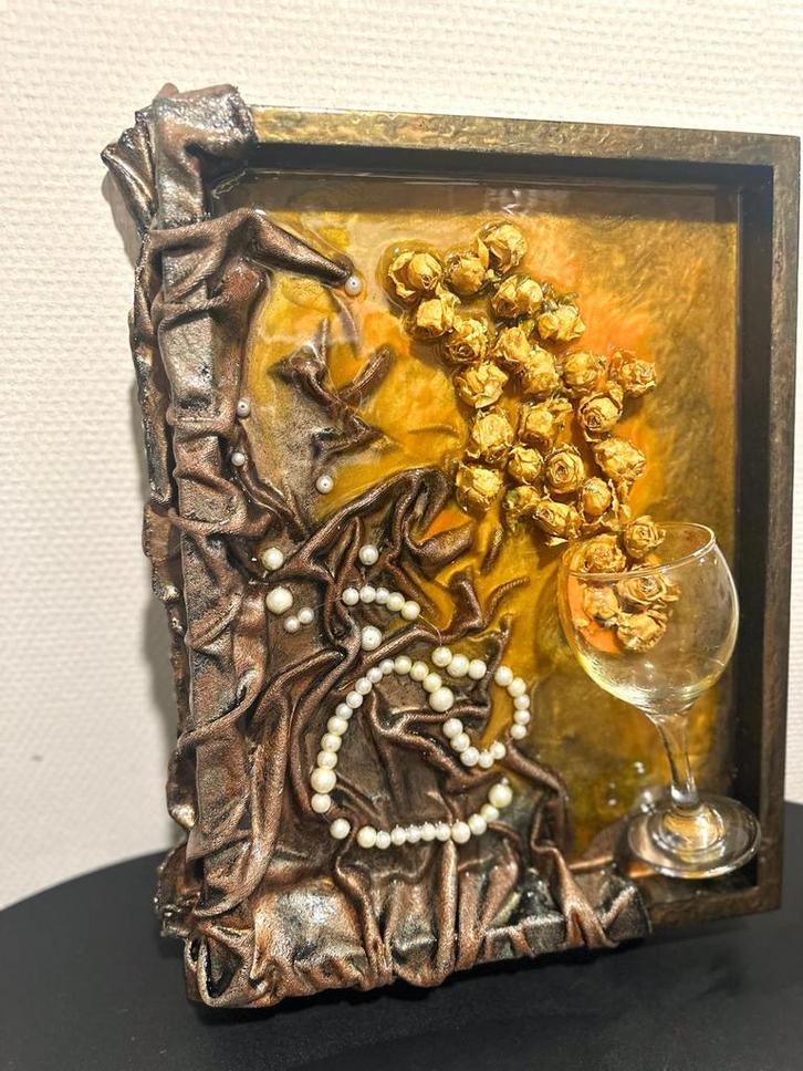 Schilderij met epoxy, Antiek en Kunst, Kunst | Schilderijen | Modern, Ophalen of Verzenden