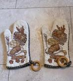 retro setje keuken schort, oven wanten, pannenlap, placemat, Huis en Inrichting, Keuken | Textiel, Ophalen of Verzenden, Zo goed als nieuw