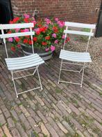 2 bistro stoeltjes tuinstoelen wit kunststof prijs voor 2, Tuin en Terras, Ophalen, Kunststof, Inklapbaar