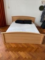Compleet tweepersoonsbed, lattenbodems, goede matras 160x200, Ophalen, Wit, Tweepersoons, 140 cm