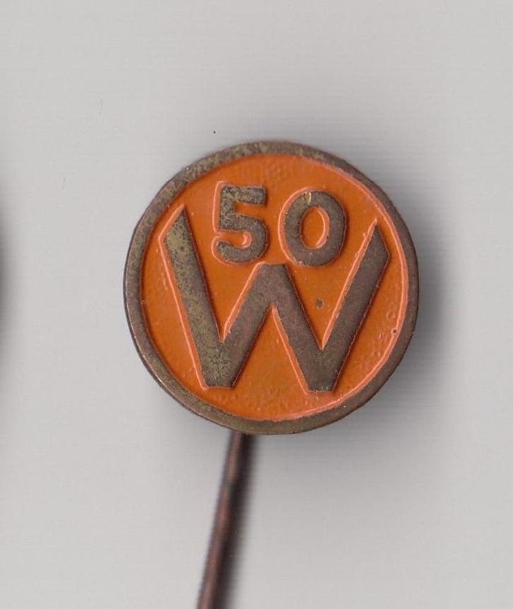 Koningin Wilhelmina 50 jaar 1948 speldje, Verzamelen, Speldjes, Pins en Buttons, Gebruikt, Speldje of Pin, Overige onderwerpen