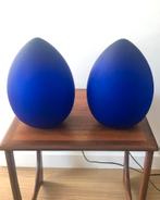 2 X Vintage Egg lamp | Blauw | Hoogte: 30 cm | jaren 80, Postmodern, Ophalen of Verzenden, Minder dan 50 cm, Glas