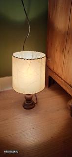 Albastprint lamp met houten voet, Vintage, Ophalen of Verzenden, Zo goed als nieuw, Stof