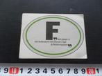 sticker F frankrijk bumpersticker elseviers taal/reis, Ophalen, Zo goed als nieuw, Bedrijf of Vereniging