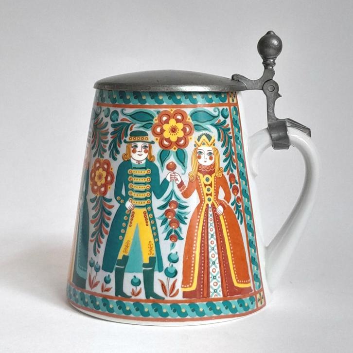 Vintage Elisabeth liegl bierpul - West Germany - Folk Art, Verzamelen, Retro, Huis en Inrichting, Ophalen of Verzenden