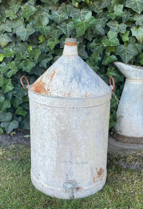 Brocante oud zinken oliekan/ olievat met tuitje, Antiek en Kunst, Curiosa en Brocante, Ophalen of Verzenden